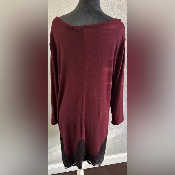 Lane Bryant Maroon V-Neck Dress with Lace Detail
Size 18/20 - Picture 2 of 5